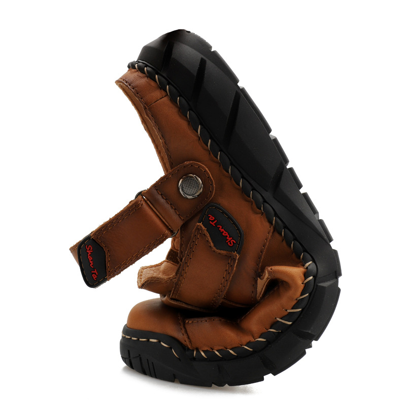 Men's Outdoor Sandals 71713 Large Size Cross-border Outdoor Men's Dual-purpose Leather Sandals Toe Slippers