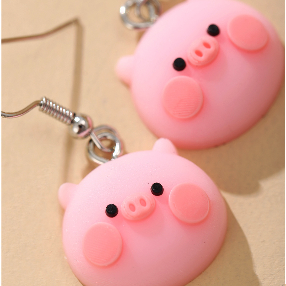 5187601 Han Zhishang new pink and tender pig earrings creative simple cute earrings wholesale