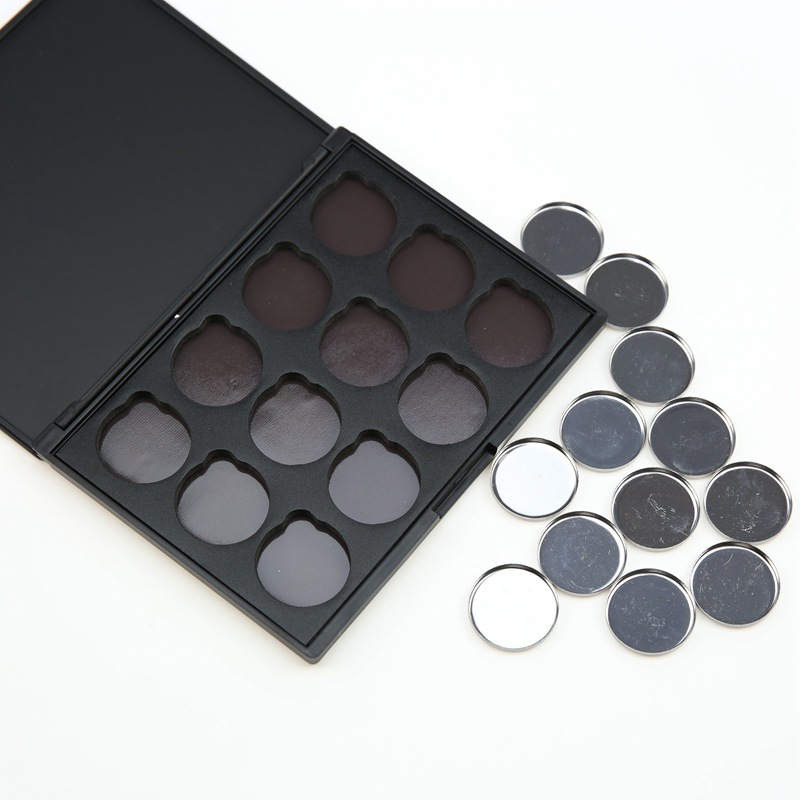 Factory 12 hole eyeshadow makeup box with magnetic 12 color eyeshadow plate DIY magnet blush 26mm makeup plate empty shell