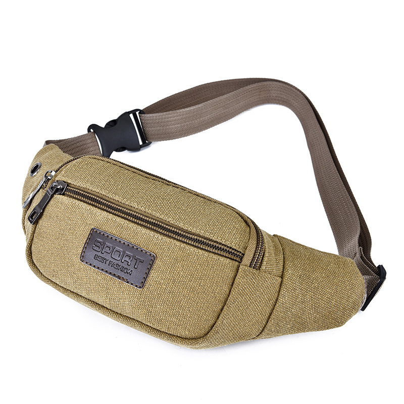 Hot selling sports waist bag men's and women's 2021 New Leisure outdoor sports bag running mobile phone canvas bag manufacturers wholesale