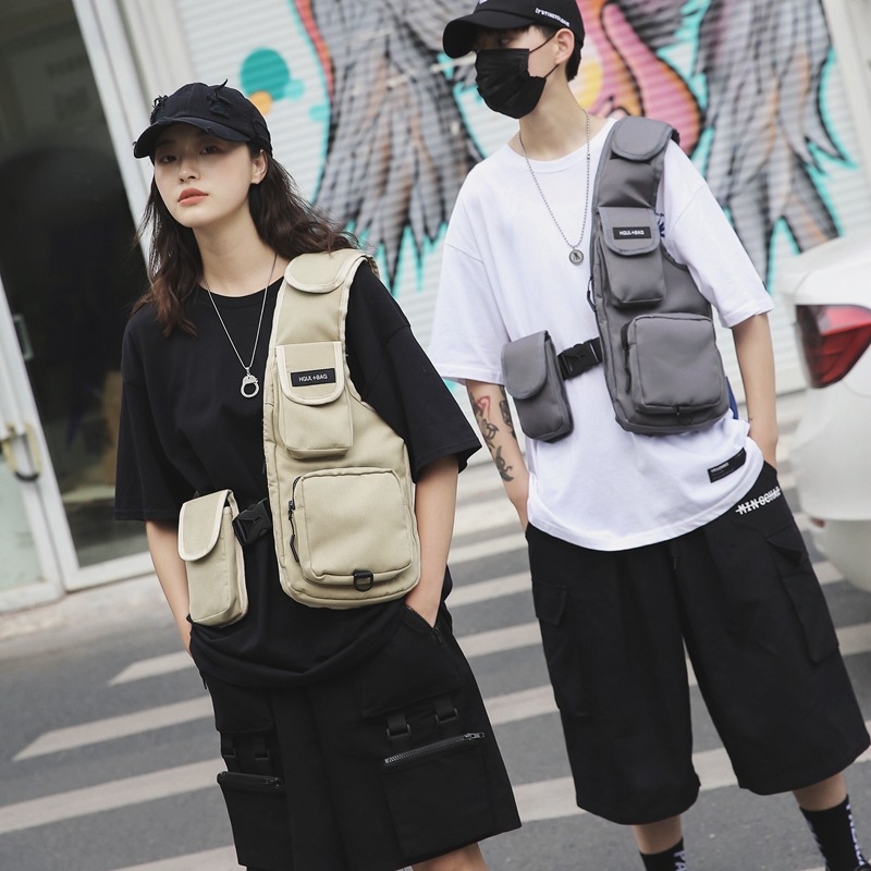 ins Hong Kong Style National Tide Functional Tactical Tooling Outdoor Multi-Pocket Vest Bag Distinctive Street Rap Vest Bag