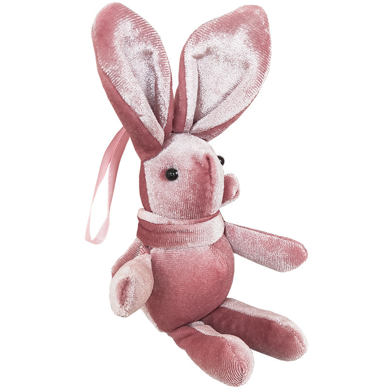 Korean velvet net red wishing rabbit pendant immortal bouquet doll rabbit backpack key plush toy accessories wholesale