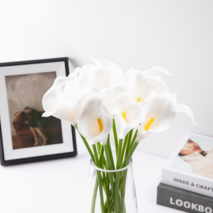 Factory direct PU single mini calla simulation flower fake flower wholesale wedding quality home decoration flower