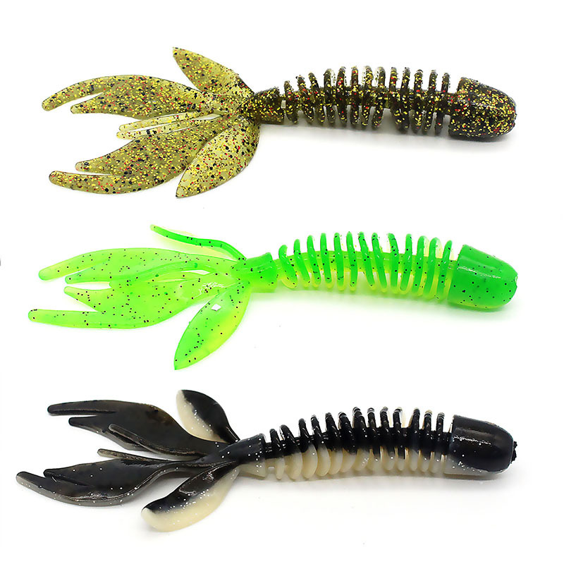 Luya soft bait wholesale 8cm/2.95g special-shaped soft bait 12 color simulation bait bionic bait factory straight hair