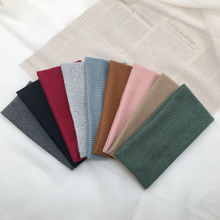2023 New Women's Solid Color Knitted Hair Band Hair Band Korean Sports Casual Headband Cross-border Hot Selling Hair Accessories
