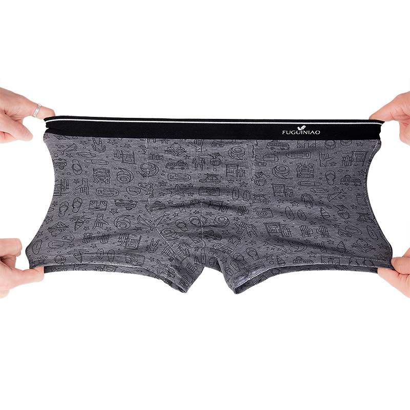 Fuguiniao men's underwear men's boxer shorts antibacterial pure cotton summer season breathable boys' boxer shorts head