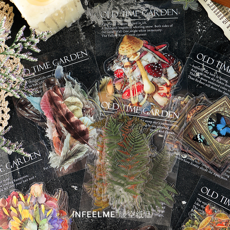 Infeel.Me memory is a garden series PET sticker package vintage Plant Journal stickers 40 pieces 6 models