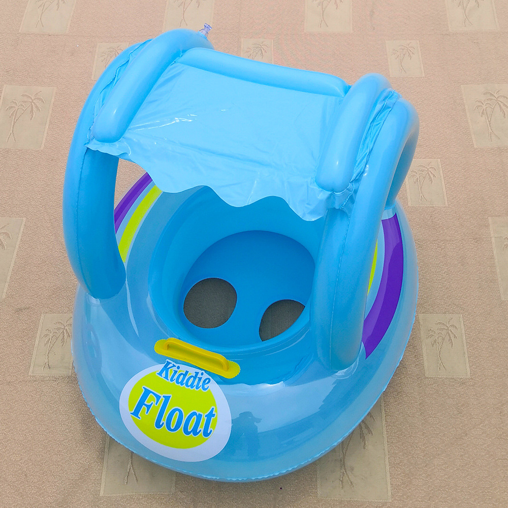 Factory direct supply new awning seat ring infant seat ring children inflatable swimming ring with canopy sunscreen seat ring