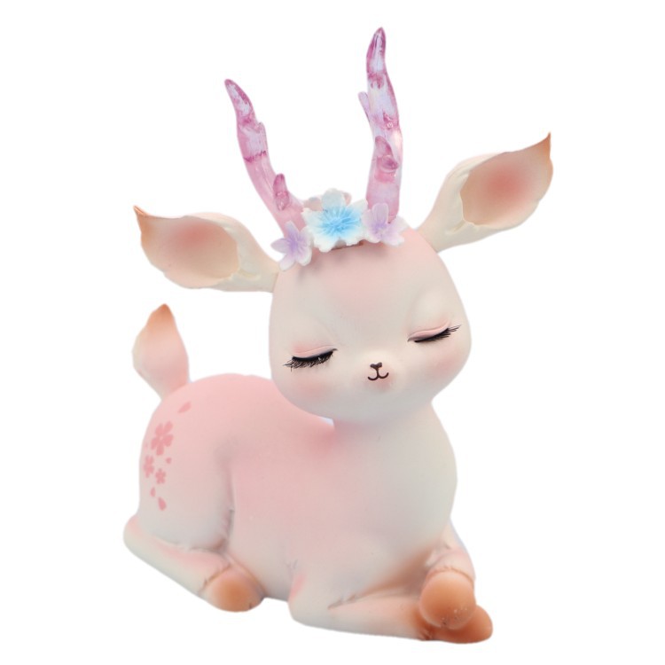 Nordic Cute Fawn Car Accessories Car Ornaments Girl's Heart Room Layout Bedroom Bedside Decoration Ornaments
