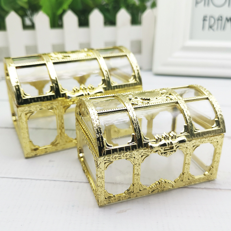 Cross-border Personalized Creative Candy Box Electroplated Gold and Silver Hollow Transparent Large Treasure Box Easter Christmas Gift