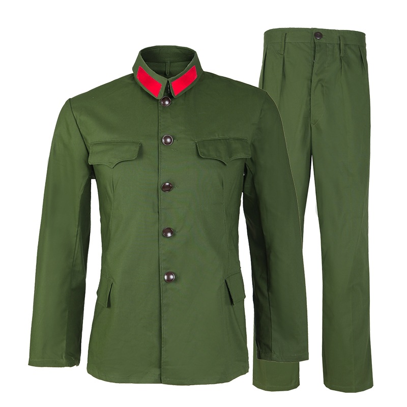 65 Old Military Uniform Cadre Old-fashioned Military Green Suit Fanghua Performance Suit Red Guards Performance Suit Cadre Performance Suit