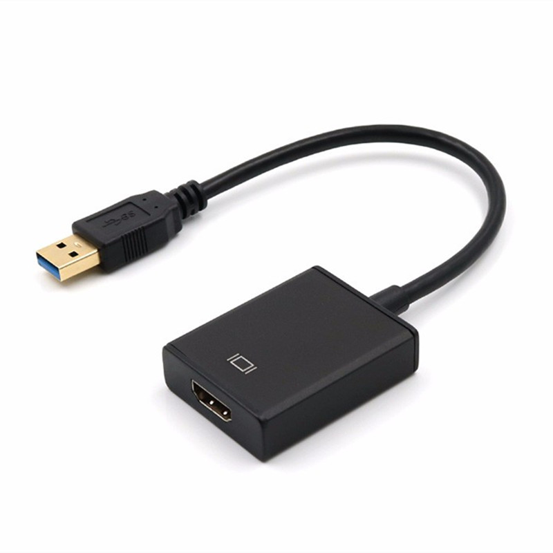 USB3.0转HDMI转接线带驱动USB TO HDMI转换器银色黑免驱音频输出