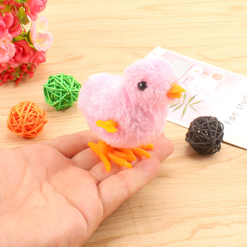 Special offer winding spring plush chicken/cute jumping chicken/children's nostalgic toy stall supply factory wholesale