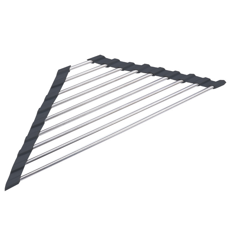 Folding triangle sink rack draining rack bowl chopsticks sponge filter rack