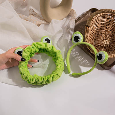 Frog Hair Band for Face Washing ins Cute Cartoon Green Hair Band Makeup Mask Internet Celebrity Outing Headwear