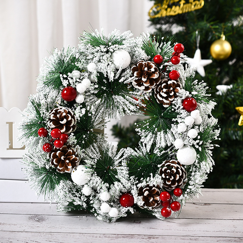 New Christmas decoration wreath handmade Christmas wreath door hanging window props decoration wholesale