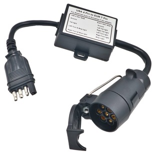 Trailer connector American 4-pin to European 7-pin separation brake light line tail light line separation