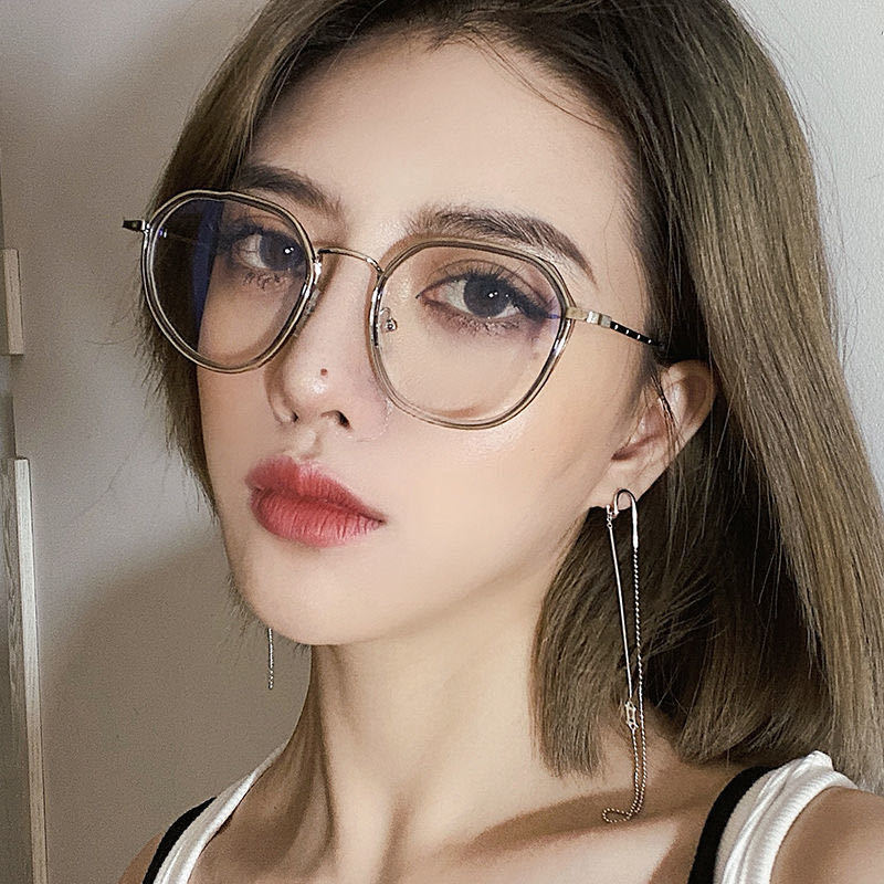 2020 new polygon anti-blue light glasses frame Internet celebrity same Korean style female student myopia finished glasses wholesale