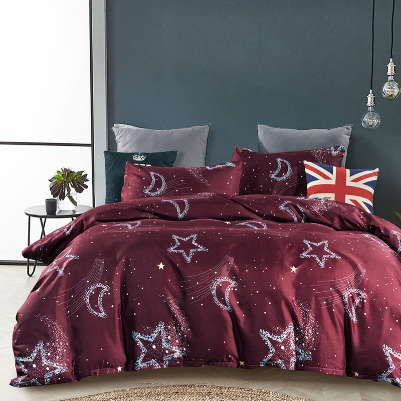 Vio cross-border home textile Amazon quilt cover pillowcase three-piece set star constellation printing kit combination wholesale