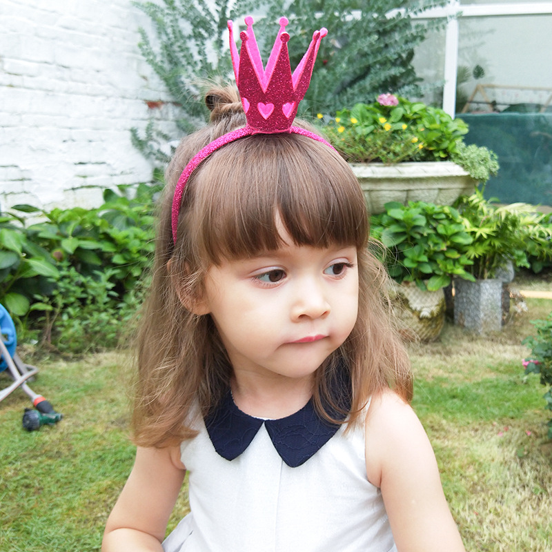 Three-dimensional Crown Hair Band 50907 Hollow Love Festival Hair Band Glitter Glitter Children's Hair Band