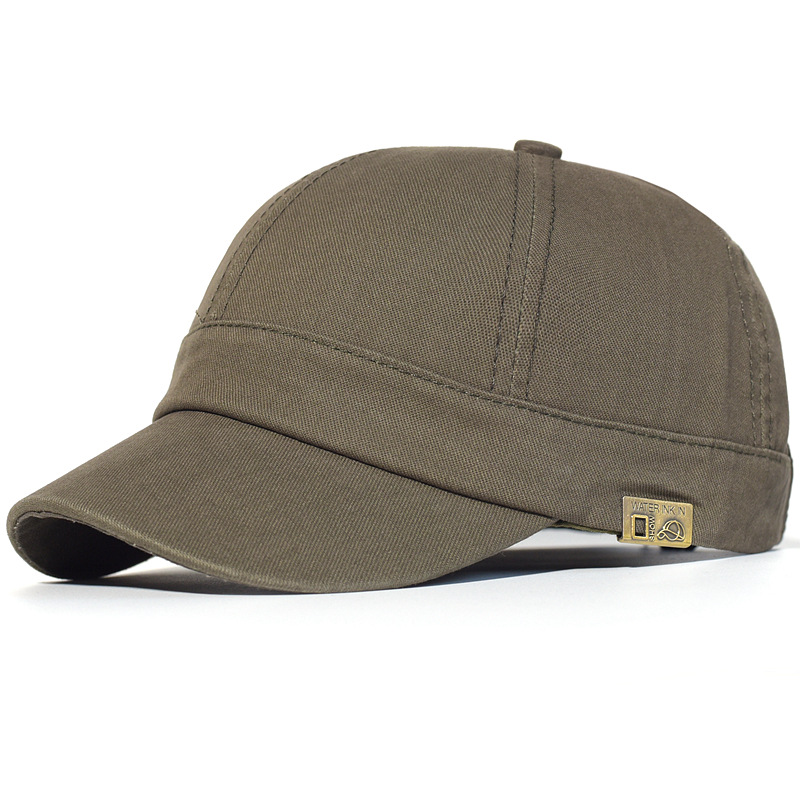 Short brim hat men's Japanese fashionable baseball cap soft top short tongue cap casual peaked cap equestrian hat sun hat Cotton