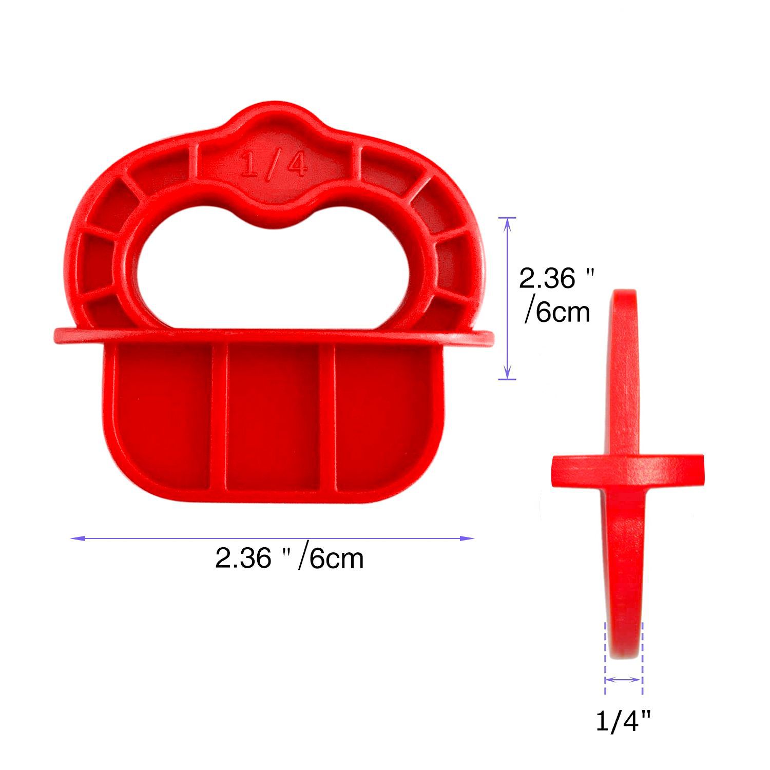 Plank sandwich plastic sandwich spacer tool red deck clamp spacer ring 1/4 inch 12 PCs