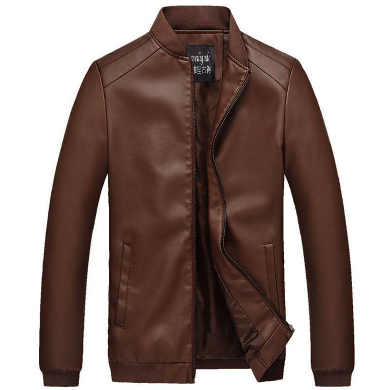 Men's Leather Jacket Spring and Autumn New Arrival Leather Jacket Men's Fashionable Motorcycle PU Leather Jacket Coat Korean Style Leather Jacket for Young Men