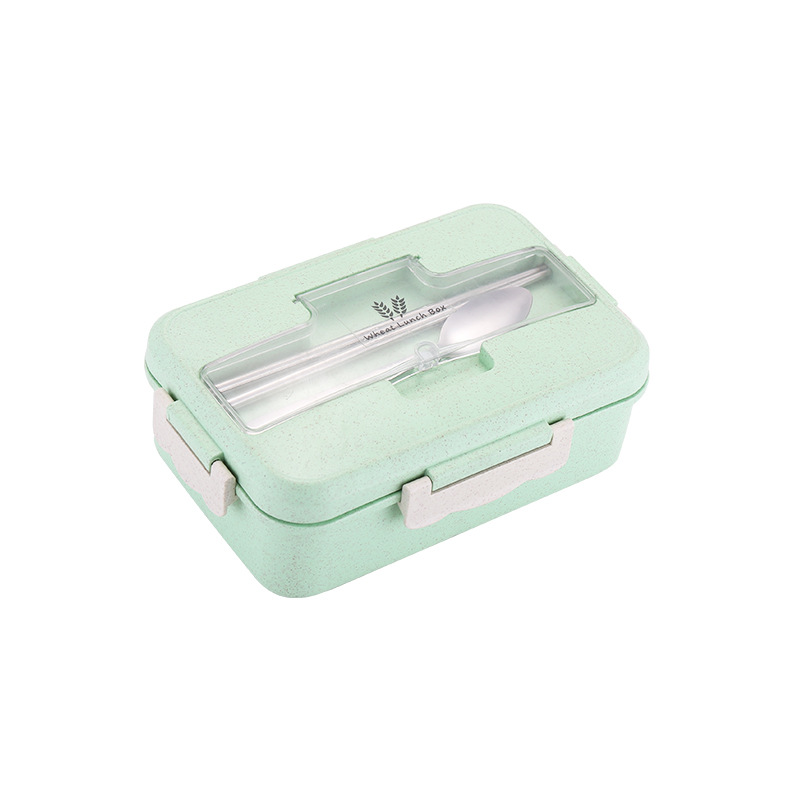 Wheat straw lunch box microwave oven can be sealed compartment fast food box insulation lunch box lunch box insulation pot
