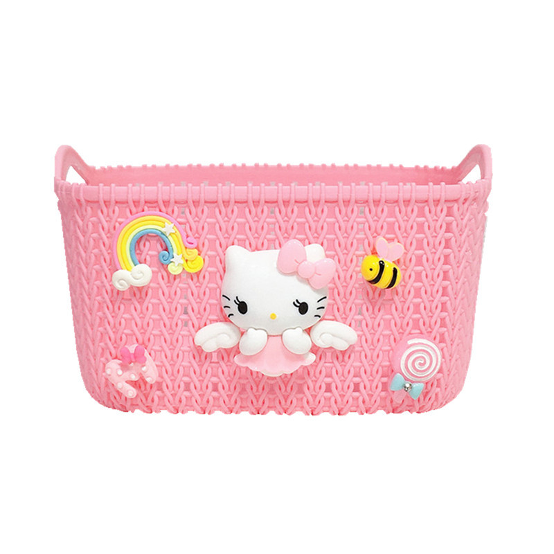 Cartoon Storage Basket Cute Desktop Storage Various Storage Rattan-like Plastic Basket Finishing Basket Snack Storage Frame