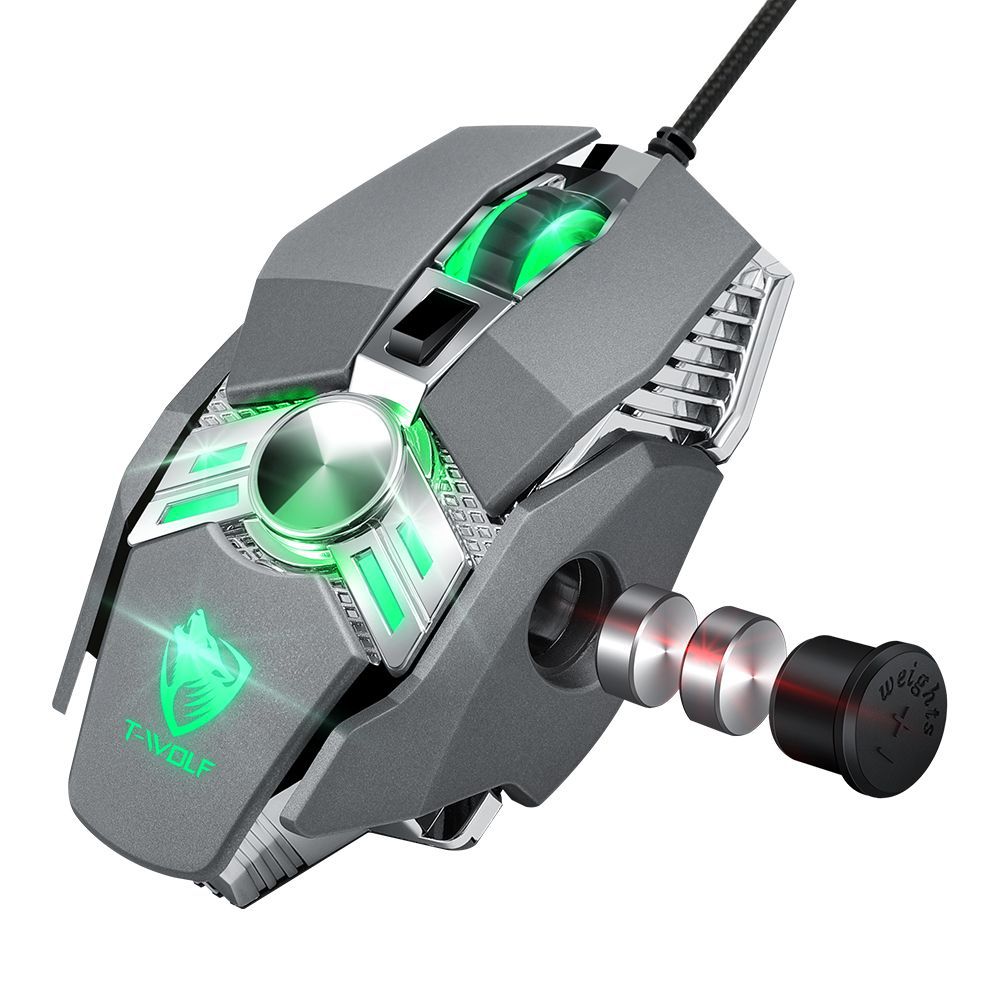 Thunderwolf V10 luminous weighted gaming mouse Desktop USB Internet cafe wired mouse macro definition
