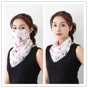 Summer outdoor riding mask wholesale fashion printing women's large neck sunscreen Scarf mask driving sunshade scarf
