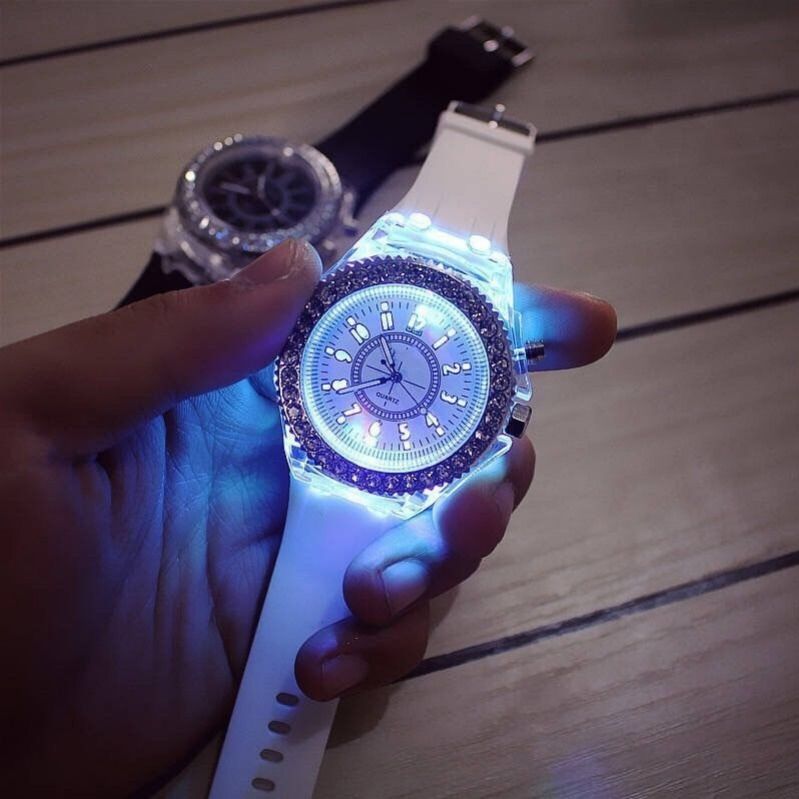 Luminous Fashion Colorful LED Luminous Watch Men's and Women's Student Watch Men's and Women's Student Fluorescent Quartz Watch