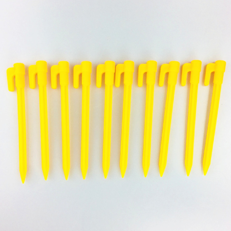 Cross-border Amazon outdoor camping tent canopy ground nail beach mat windproof fixed yellow plastic ground nail