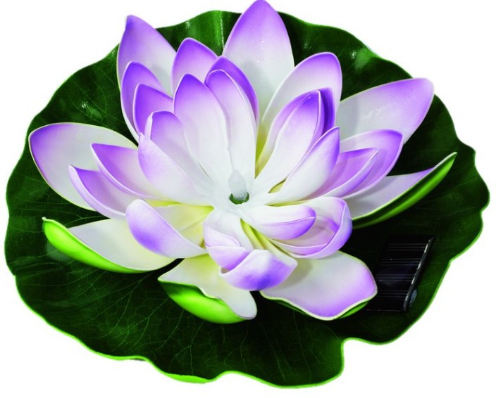 Factory supply solar lotus water float light solar landscape light solar wish water float light
