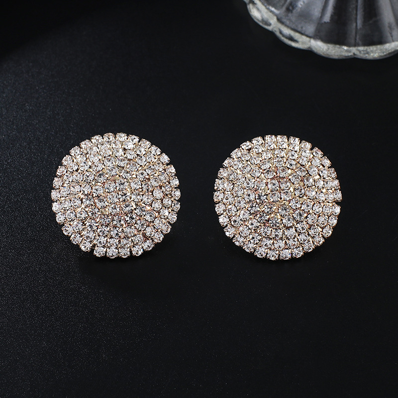 Japanese and Korean jewelry new claw chain full diamond multi-layer circle personality earrings earrings manufacturers wholesale E672