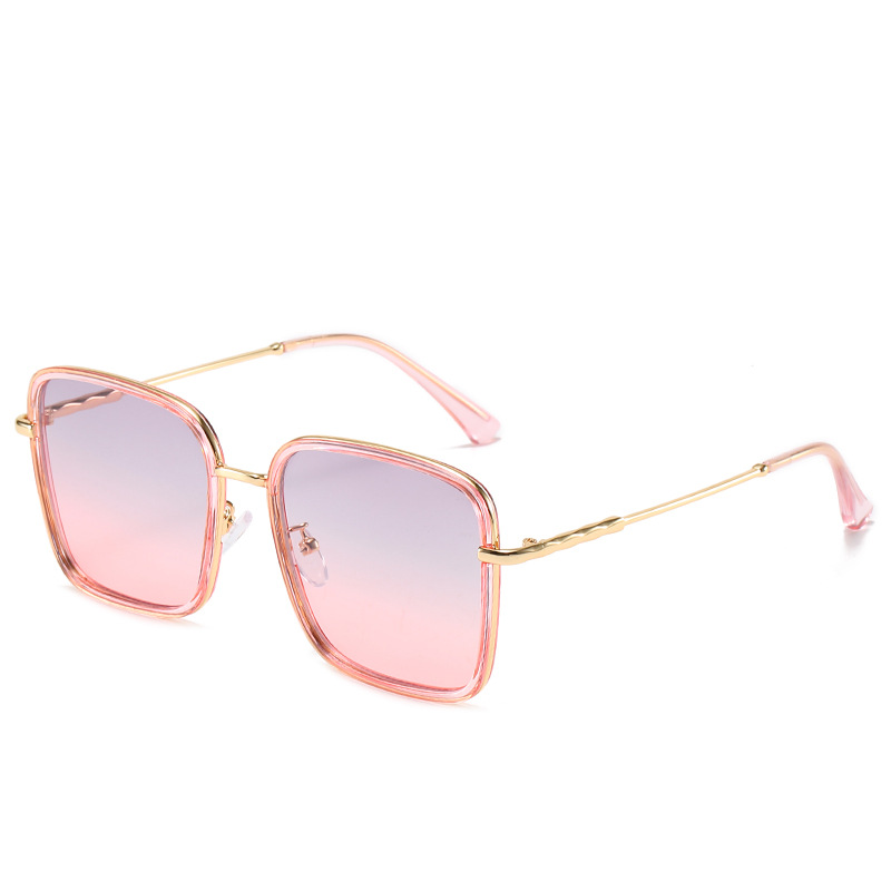 New Large Frame Box Sunglasses Women's European and American Internet Celebrity Drainage Explosive Sunglasses Fashion Wear Anti-UV Glasses
