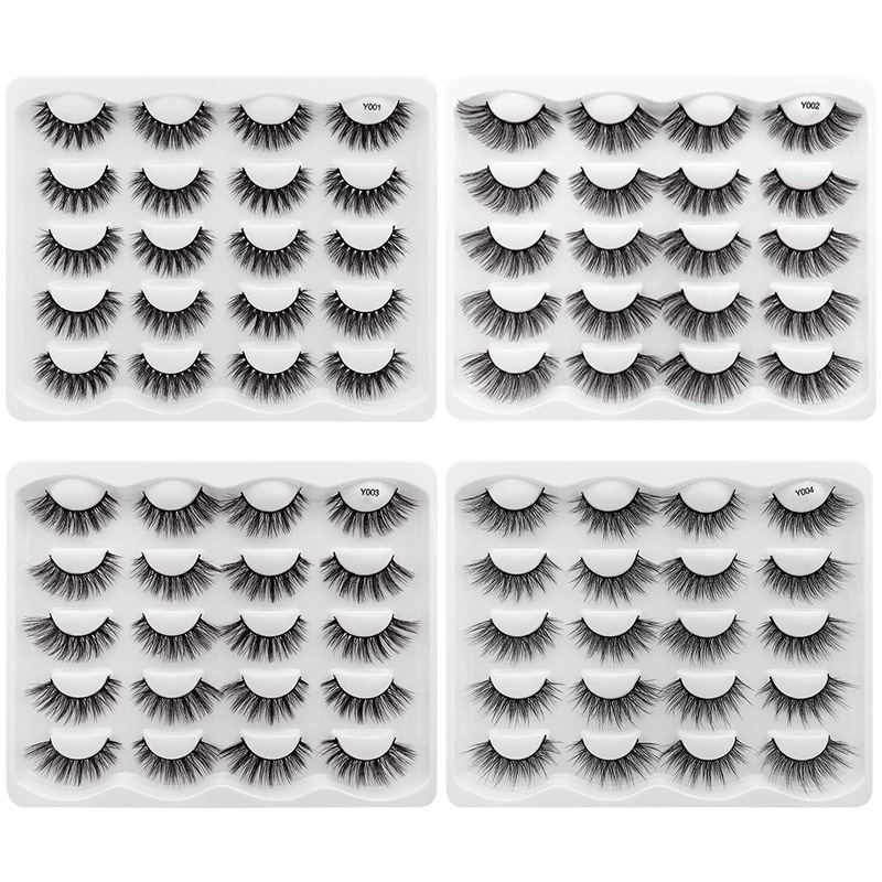 Factory direct new handmade eyelashes 10 pairs of 3D imitation mink hair false eyelashes natural long