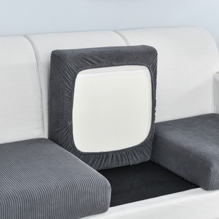 Cross-border new knitted corn grain padded wooden sofa cushion cover solid color fleece fabric Amazon wholesale