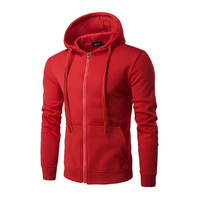 2023 Autumn Foreign Trade Cardigan Hooded Sweater Casual All-match Solid Color Casual Sweater Men's Cardigan Sweater
