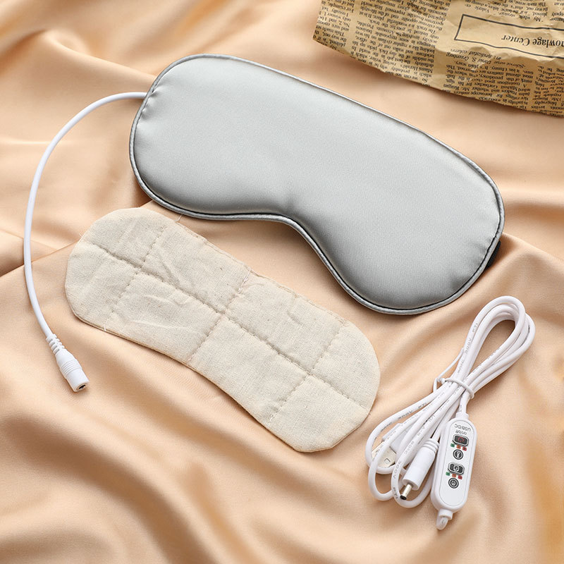 Wormwood heating imitation silk eye mask USB adjustable hot compress eye mask three heating eye protection sleep shading eye mask