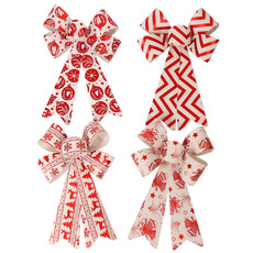 25cm Glitter Powder Christmas Bow Hanging Christmas Tree Decoration diy Accessories Christmas Bow Pendant_voghion.com