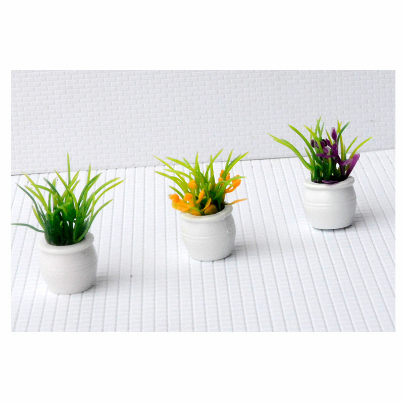 Mini simulation flowerpot model micro landscape potted plants plants green plant building sand tray handmade material 3-5cm