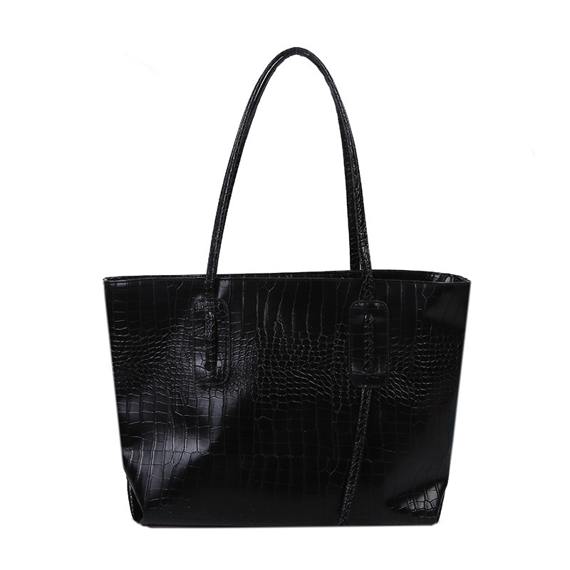 Simple Large Capacity Bag Women's 2020 New Fashionable Fashionable Crocodile Pattern All-Match One-Shoulder Popular Internet Tote Large Handbag
