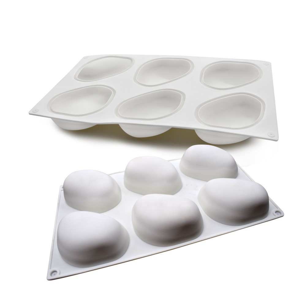 New 6-piece colorful cobblestone mousse cake mold DIY baking mold French dessert mold fondant silicone mold