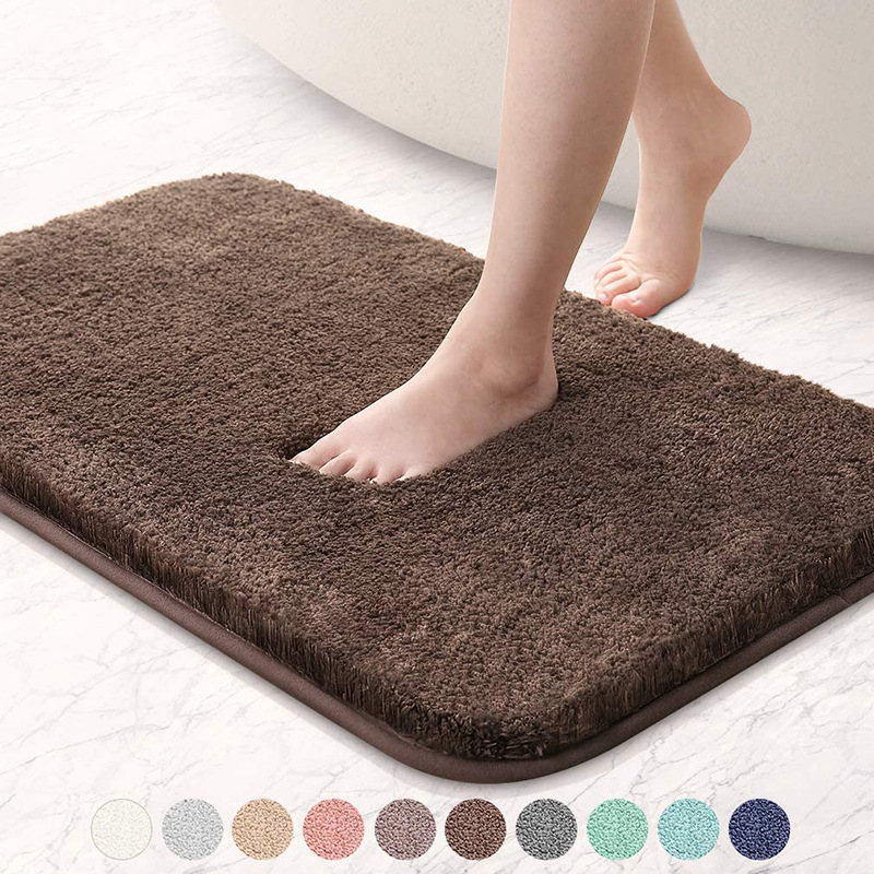 Cross-border Explosions Thickened Bathroom Floor Mat Bathroom Absorbent Non-slip Door Mat Bedroom Plush Carpet for Hair