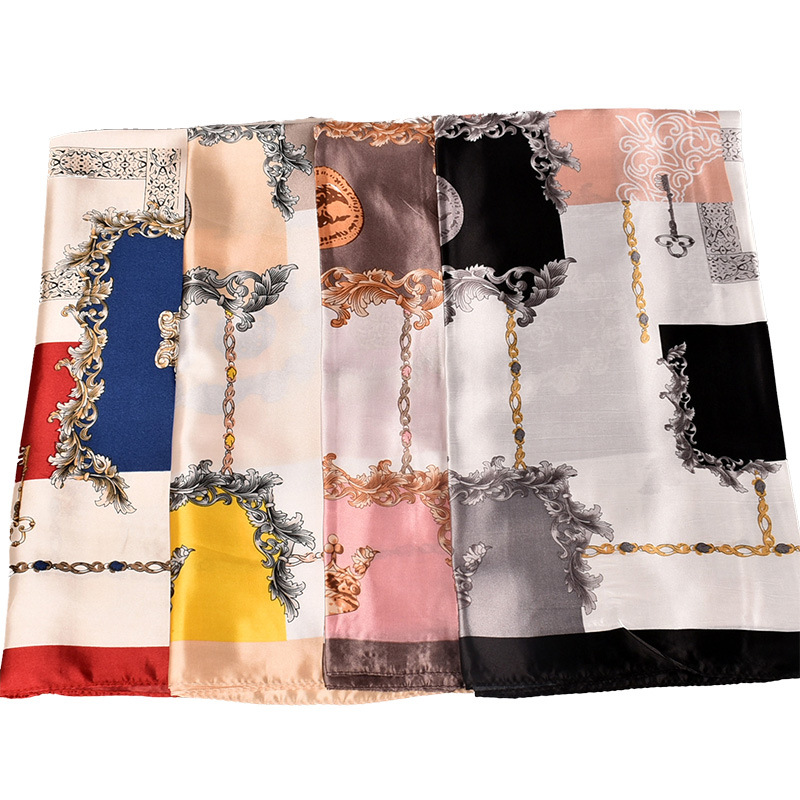 Autumn and winter hot sale silk chain 90 printed silk scarf large square scarf scarf wholesale scarf
