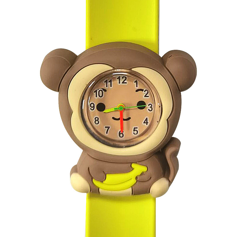 Children's watch cartoon racket watch kindergarten primary school student silicone toy snap ring cartoon pig page electronic watch