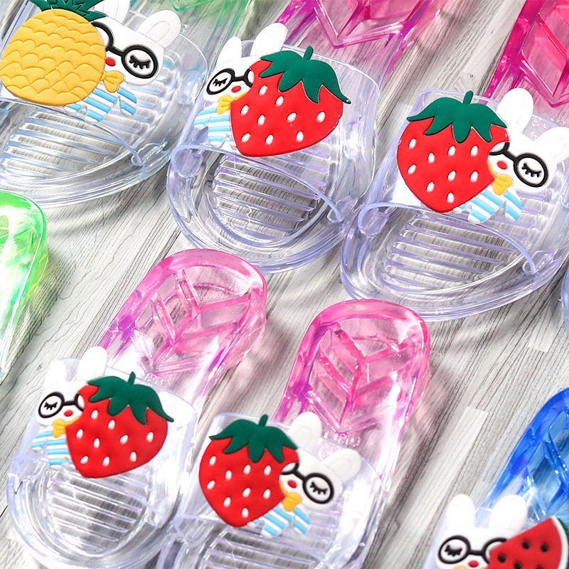 New Fruit Transparent Crystal Shoes Summer Parent-Child Mother-Daughter Children Fashion Outwear All-Match Beach Sandals and Slippers Little Princess