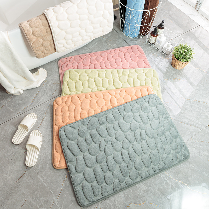 Bathroom rug toilet mat doormat kitchen anti-slip mat bathroom foot mat pebble mat