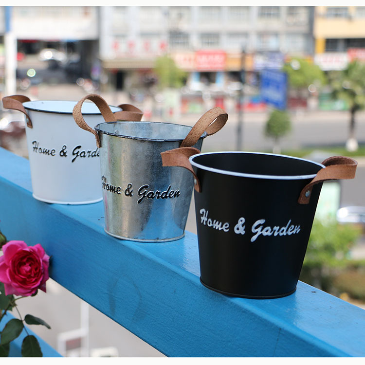 Small Tin Bucket Flower-arranging Flower Pot Fleshy Plant Flower Pot Dried Flower Household Decoration Small Flower Pot Desktop Pen-holder
